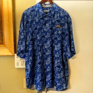 Tommy Bahama NFL Los Angeles Chargers Bahama Coast Fronds Camp Shirt XXXL 3XL